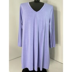 Mountain Mamas Essentials Tunic Top Womens Size Sm/Med Lilac Swing 3/4 Sleeve